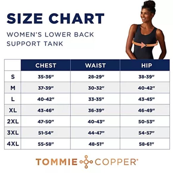 Tommie Copper Women's Lower Back Support Tank Black XL - Picture 3 of 5